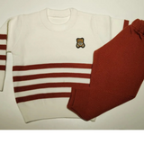 Boys' winter set, teddy bear striped